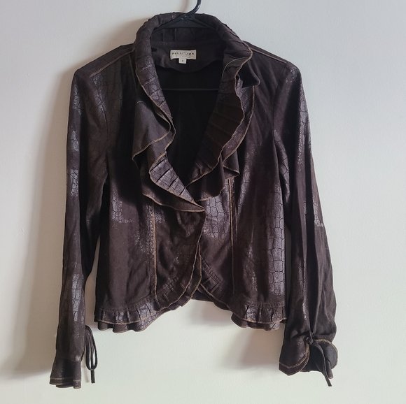 Bellesima ▪︎ Textured Ruffle Blazer - Picture 1 of 5